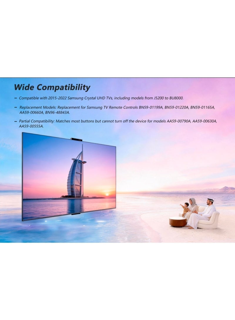 نتيك جهاز تحكم عن بعد عالمي متوافق مع جميع تلفزيونات سامسونج LCD و LED و الذكية و UHD و 4K مع أزرار Netflix و Prime Video و Rakuten و Hulu (15-BN59-01315A) - Image 2